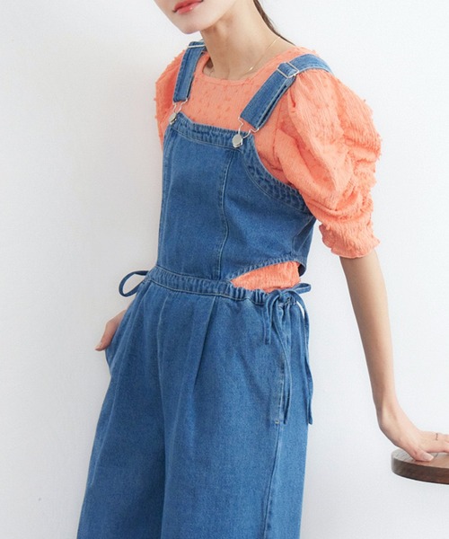 RETRO GIRL(レトロガール)の「サイドカットサロペ(サロペット/オーバーオール・レディース・ブルー/ナチュラル/ブラック・FREE)」の3枚目の写真