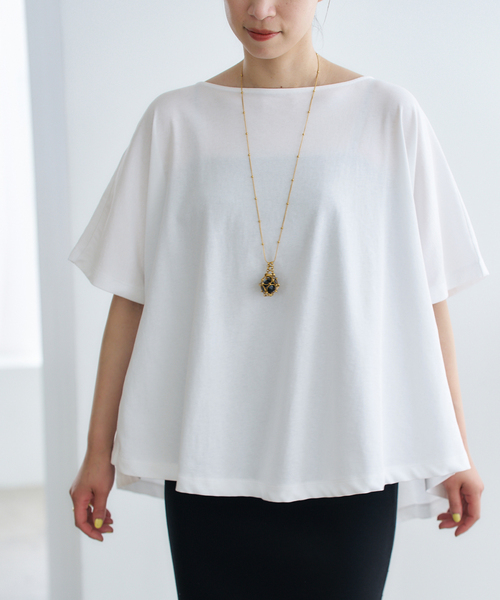 VERMEIL par iena（ヴェルメイユパーイエナ）の「ドルマンショートプルオーバー（Tシャツ/カットソー・レディース・ベージュ/ホワイト/チャコールグレー・FREE）」の10枚目の写真