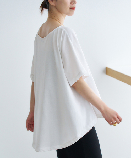 VERMEIL par iena（ヴェルメイユパーイエナ）の「ドルマンショートプルオーバー（Tシャツ/カットソー・レディース・ベージュ/ホワイト/チャコールグレー・FREE）」の11枚目の写真