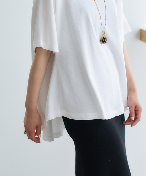 VERMEIL par iena（ヴェルメイユパーイエナ）の「ドルマンショートプルオーバー（Tシャツ/カットソー・レディース・ベージュ/ホワイト/チャコールグレー・FREE）」の12枚目の写真