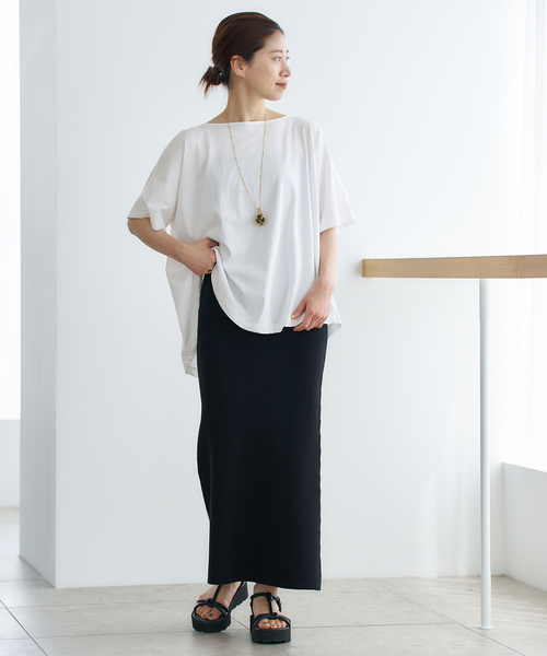 VERMEIL par iena（ヴェルメイユパーイエナ）の「ドルマンショートプルオーバー（Tシャツ/カットソー・レディース・ベージュ/ホワイト/チャコールグレー・FREE）」の13枚目の写真