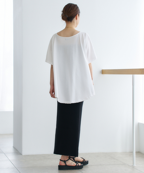 VERMEIL par iena（ヴェルメイユパーイエナ）の「ドルマンショートプルオーバー（Tシャツ/カットソー・レディース・ベージュ/ホワイト/チャコールグレー・FREE）」の15枚目の写真