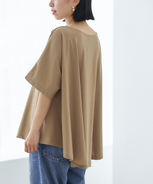 VERMEIL par iena（ヴェルメイユパーイエナ）の「ドルマンショートプルオーバー（Tシャツ/カットソー・レディース・ベージュ/ホワイト/チャコールグレー・FREE）」の17枚目の写真