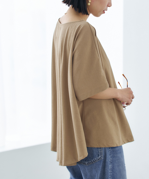 VERMEIL par iena（ヴェルメイユパーイエナ）の「ドルマンショートプルオーバー（Tシャツ/カットソー・レディース・ベージュ/ホワイト/チャコールグレー・FREE）」の18枚目の写真