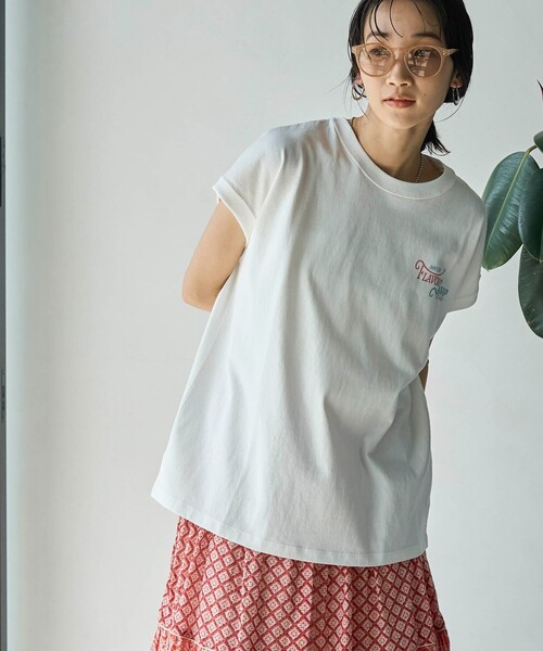 coen(コーエン)の「USAコットンサインペイントロゴTシャツ(Tシャツ/カットソー・レディース・オフホワイト/イエロー/ナチュラル・M/L)」の4枚目の写真