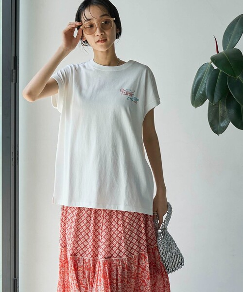 coen(コーエン)の「USAコットンサインペイントロゴTシャツ(Tシャツ/カットソー・レディース・オフホワイト/イエロー/ナチュラル・M/L)」の7枚目の写真