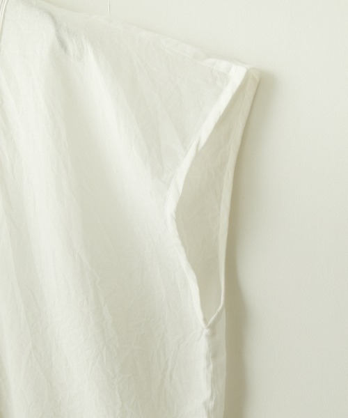 soil（ソイル）の「[SOIL/ソイル] バンドカラー ピンタックシャツブラウス（シャツ/ブラウス・レディース・オフホワイト/ブラック・1）」の5枚目の写真