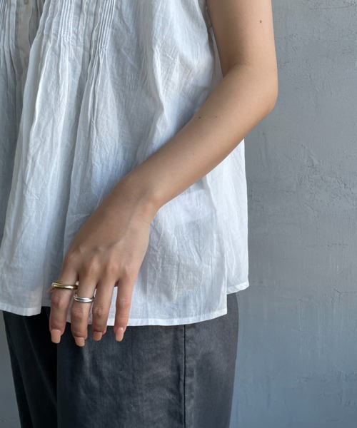 soil（ソイル）の「[SOIL/ソイル] バンドカラー ピンタックシャツブラウス（シャツ/ブラウス・レディース・オフホワイト/ブラック・1）」の17枚目の写真