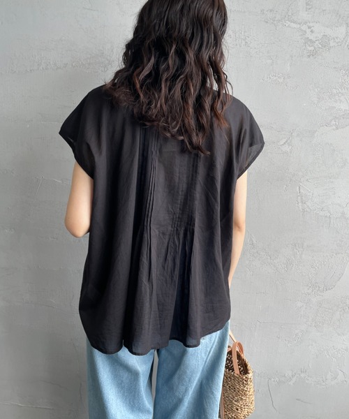 soil（ソイル）の「[SOIL/ソイル] バンドカラー ピンタックシャツブラウス（シャツ/ブラウス・レディース・オフホワイト/ブラック・1）」の21枚目の写真