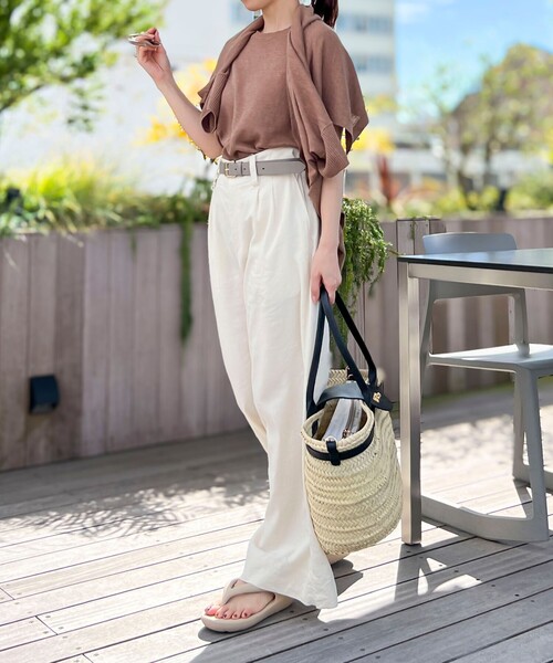 NOLLEY’S(ノーリーズ)の「【Le voyage en panie/ ルヴォヤージュエンバニエ】◇【WEB限定】ひねりビッグかごバッグ(かごバッグ・レディース・ブラック/ライトブラウン・FREE)」の15枚目の写真