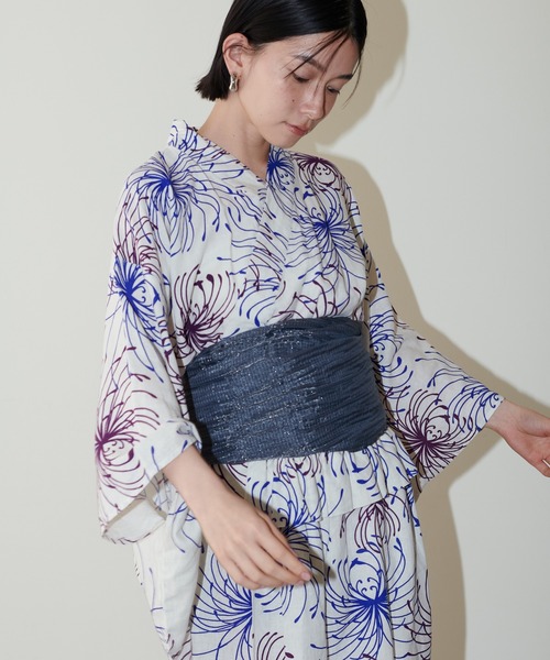 LARUTA（ラルータ）の「【LARUTA】ラメしわ兵児帯（和装小物・レディース・ブラック/ネイビー/マスタード/ブラウン/レッド/グリーン・FREE）」の10枚目の写真