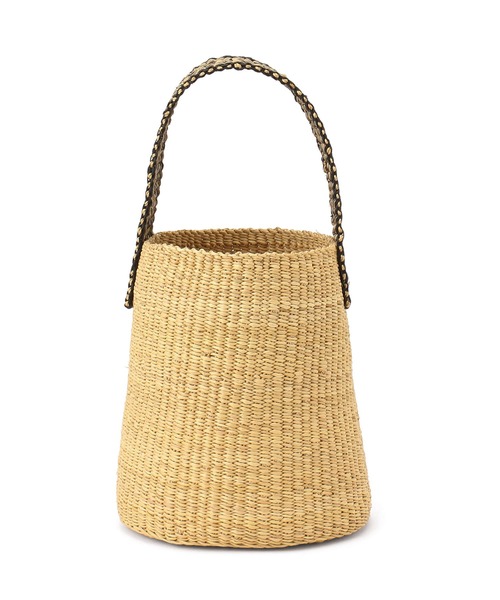 SALON adam et rope'（サロン アダム エ ロペ）の「ニャリガワンハンドルバスケット丸底/ドットナチュラル黒（かごバッグ・レディース・ベージュ・FREE）」の2枚目の写真