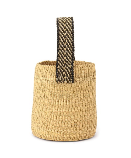 SALON adam et rope'（サロン アダム エ ロペ）の「ニャリガワンハンドルバスケット丸底/ドットナチュラル黒（かごバッグ・レディース・ベージュ・FREE）」の3枚目の写真