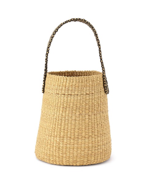 SALON adam et rope'（サロン アダム エ ロペ）の「ニャリガワンハンドルバスケット丸底/ドットナチュラル黒（かごバッグ・レディース・ベージュ・FREE）」の4枚目の写真