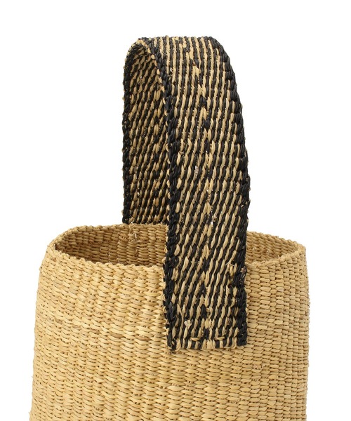 SALON adam et rope'（サロン アダム エ ロペ）の「ニャリガワンハンドルバスケット丸底/ドットナチュラル黒（かごバッグ・レディース・ベージュ・FREE）」の5枚目の写真