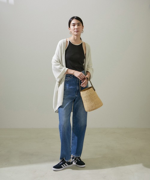 SALON adam et rope'（サロン アダム エ ロペ）の「ニャリガワンハンドルバスケット丸底/ドットナチュラル黒（かごバッグ・レディース・ベージュ・FREE）」の9枚目の写真