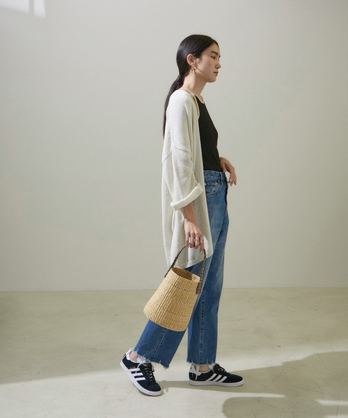 SALON adam et rope'（サロン アダム エ ロペ）の「ニャリガワンハンドルバスケット丸底/ドットナチュラル黒（かごバッグ・レディース・ベージュ・FREE）」の10枚目の写真