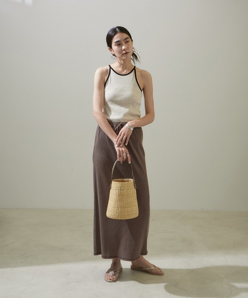 SALON adam et rope'（サロン アダム エ ロペ）の「ニャリガワンハンドルバスケット丸底/ドットナチュラル黒（かごバッグ・レディース・ベージュ・FREE）」の12枚目の写真