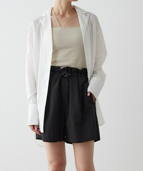 earthy（アーシー）の「【撥水/UVカット】シアーナイロンオーバーシャツ（シャツ/ブラウス・レディース・ブラック/オフホワイト・FREE）」の3枚目の写真