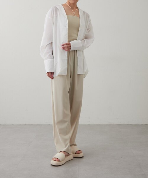 earthy（アーシー）の「【撥水/UVカット】シアーナイロンオーバーシャツ（シャツ/ブラウス・レディース・ブラック/オフホワイト・FREE）」の13枚目の写真