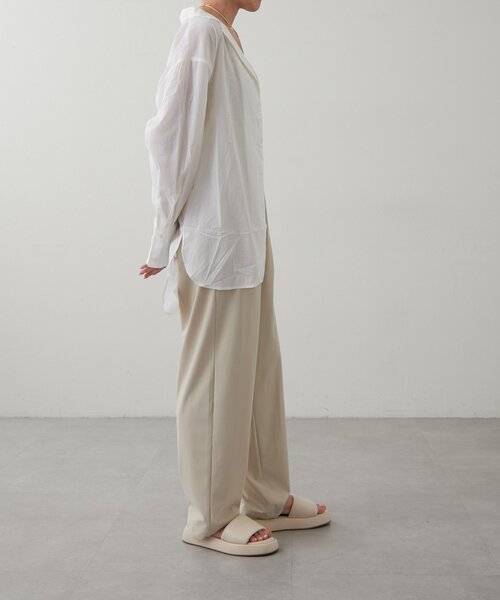 earthy（アーシー）の「【撥水/UVカット】シアーナイロンオーバーシャツ（シャツ/ブラウス・レディース・ブラック/オフホワイト・FREE）」の15枚目の写真