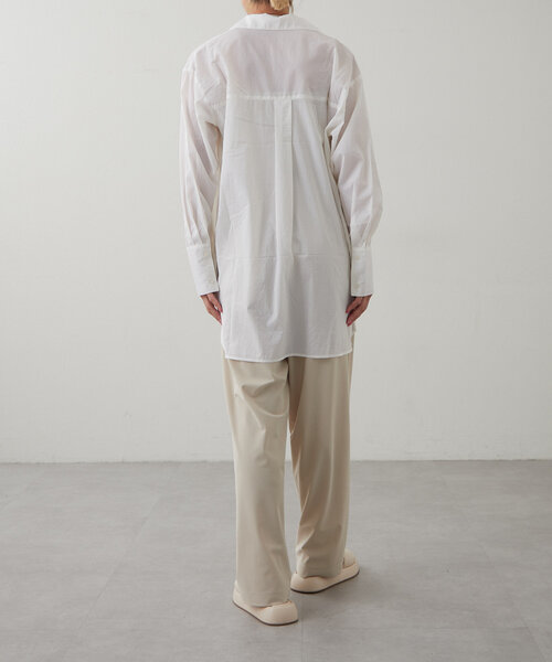 earthy（アーシー）の「【撥水/UVカット】シアーナイロンオーバーシャツ（シャツ/ブラウス・レディース・ブラック/オフホワイト・FREE）」の16枚目の写真