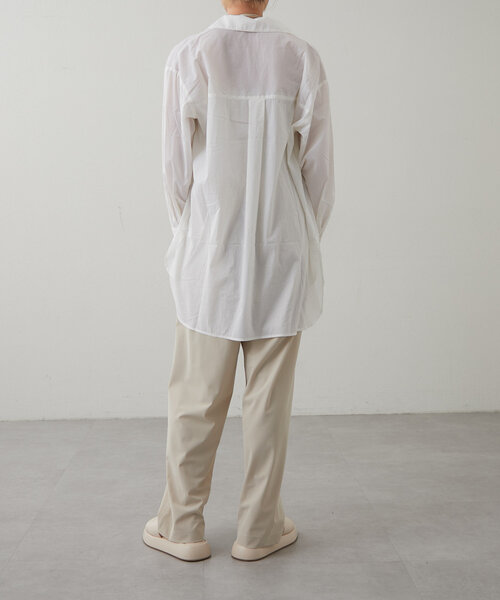 earthy（アーシー）の「【撥水/UVカット】シアーナイロンオーバーシャツ（シャツ/ブラウス・レディース・ブラック/オフホワイト・FREE）」の17枚目の写真