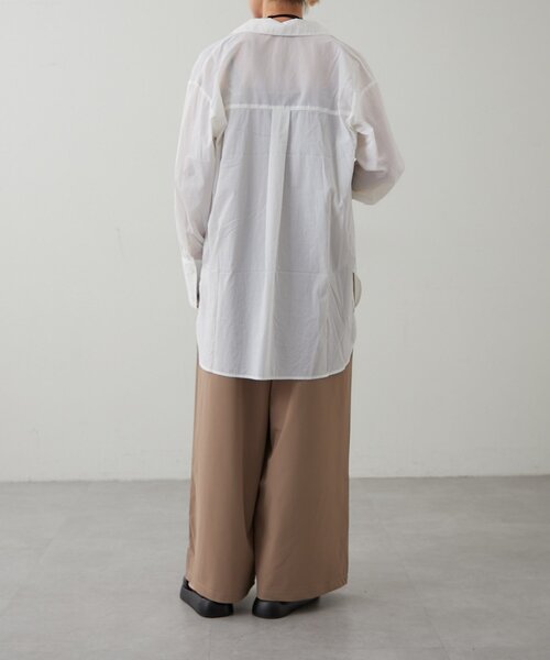 earthy（アーシー）の「【撥水/UVカット】シアーナイロンオーバーシャツ（シャツ/ブラウス・レディース・ブラック/オフホワイト・FREE）」の20枚目の写真