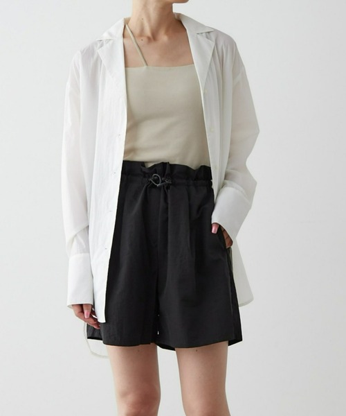 earthy（アーシー）の「【撥水/UVカット】シアーナイロンオーバーシャツ（シャツ/ブラウス・レディース・ブラック/オフホワイト・FREE）」の2枚目の写真