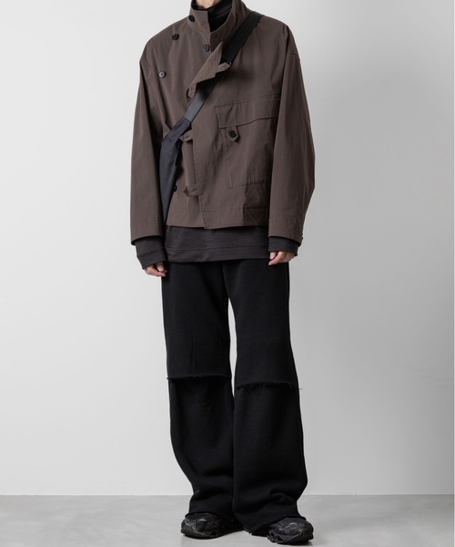 Aubett コットンシルク バギートラウザーズ Aubett コットンシルク