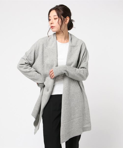 mizuiroind（ミズイロインド）の「ドレープロングカーディガン（カーディガン/ボレロ・レディース・ブラック/グレイッシュベージュ/ライトグレー/チャコールグレー/グレー/ネイビー・FREE）」の4枚目の写真