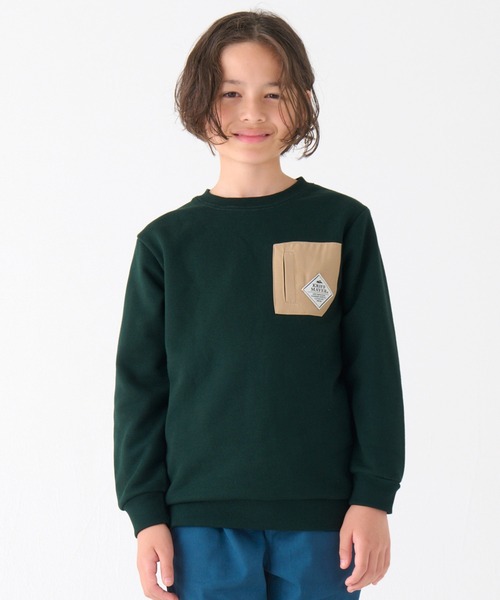 KRIFF MAYER（クリフメイヤー）の「【裏毛】ヤマロゴポケクルー（スウェット・キッズ・グリーン/ネイビー/グレー・120/130/140/150/160/170）」の11枚目の写真