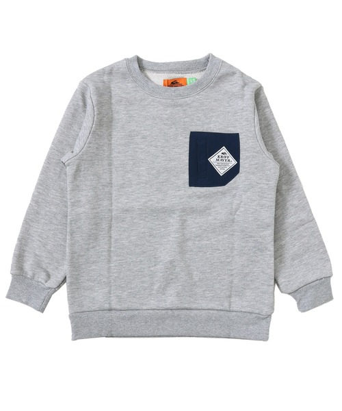 KRIFF MAYER（クリフメイヤー）の「【裏毛】ヤマロゴポケクルー（スウェット・キッズ・グリーン/ネイビー/グレー・120/130/140/150/160/170）」の7枚目の写真