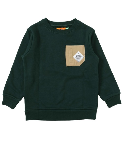 KRIFF MAYER（クリフメイヤー）の「【裏毛】ヤマロゴポケクルー（スウェット・キッズ・グリーン/ネイビー/グレー・120/130/140/150/160/170）」の8枚目の写真
