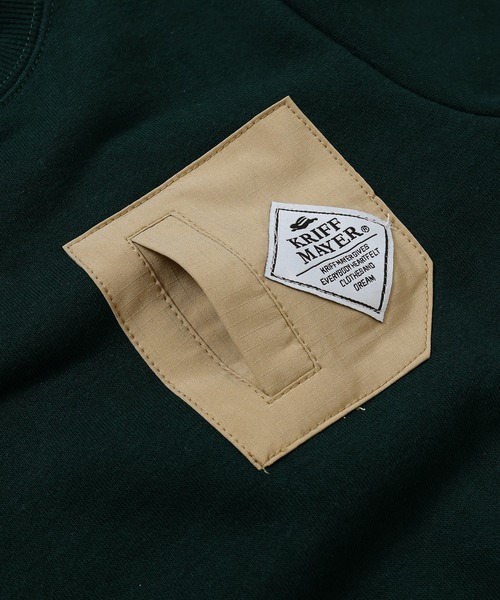 KRIFF MAYER（クリフメイヤー）の「【裏毛】ヤマロゴポケクルー（スウェット・キッズ・グリーン/ネイビー/グレー・120/130/140/150/160/170）」の20枚目の写真