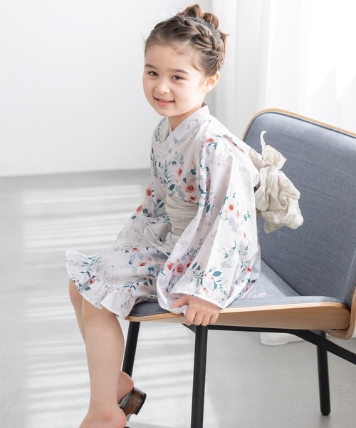 floroセパレート浴衣セット 子ども キッズ （上着＋ワンピース＋