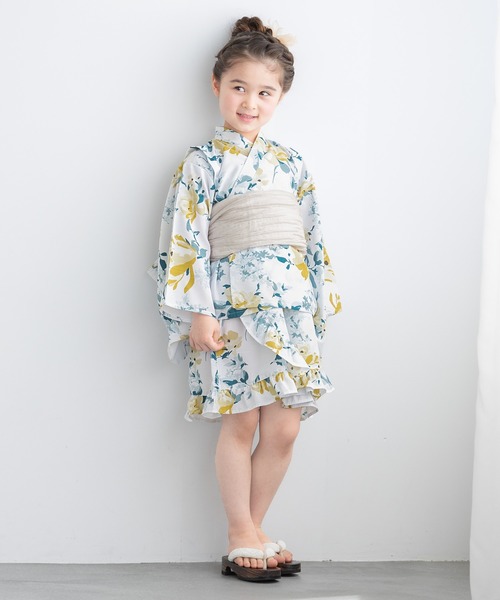 floroセパレート浴衣セット 子ども キッズ （上着＋ワンピース＋