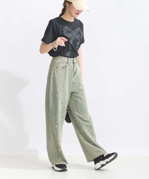 PICCIN（ピッチン）の「【WEB限定】フロントリボンコットンTシャツ（Tシャツ/カットソー・レディース・オフホワイト/ブラック・M/L）」の17枚目の写真