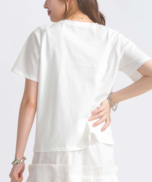 PICCIN（ピッチン）の「【WEB限定】フロントリボンコットンTシャツ（Tシャツ/カットソー・レディース・オフホワイト/ブラック・M/L）」の9枚目の写真