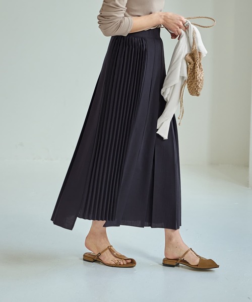 STYLE DELI(スタイルデリ)の「【LUXE】段差デザインプリーツスカート(スカート・レディース・ネイビー/パープル系その他・SMALL/MEDIUM)」の7枚目の写真