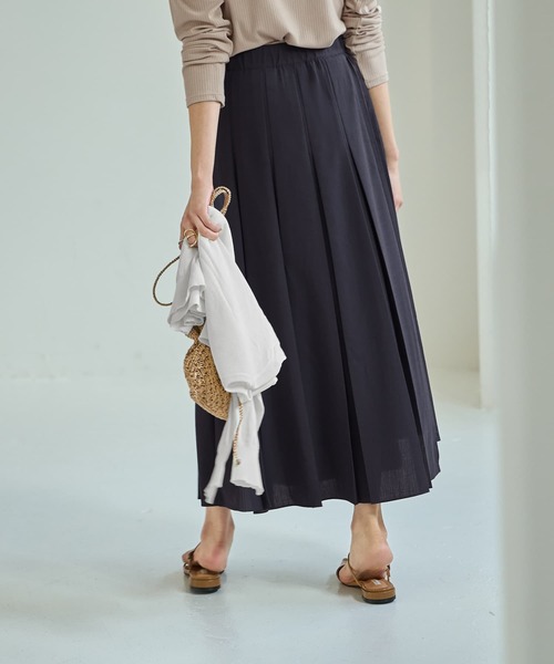 STYLE DELI(スタイルデリ)の「【LUXE】段差デザインプリーツスカート(スカート・レディース・ネイビー/パープル系その他・SMALL/MEDIUM)」の8枚目の写真