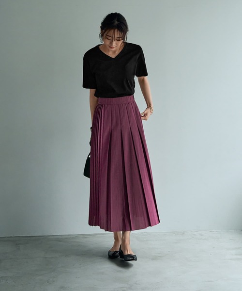 STYLE DELI(スタイルデリ)の「【LUXE】段差デザインプリーツスカート(スカート・レディース・ネイビー/パープル系その他・SMALL/MEDIUM)」の12枚目の写真