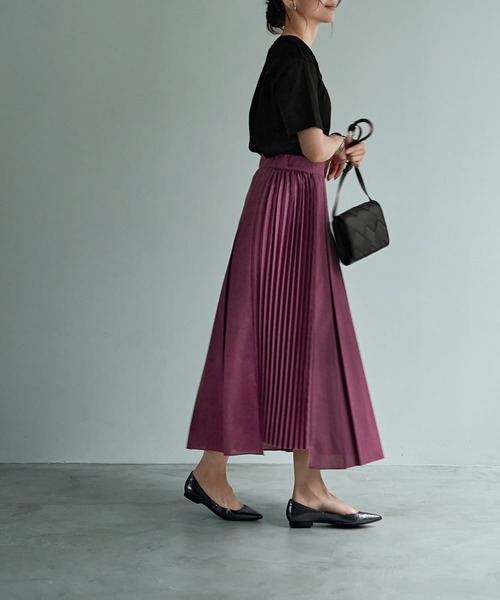 STYLE DELI(スタイルデリ)の「【LUXE】段差デザインプリーツスカート(スカート・レディース・ネイビー/パープル系その他・SMALL/MEDIUM)」の13枚目の写真