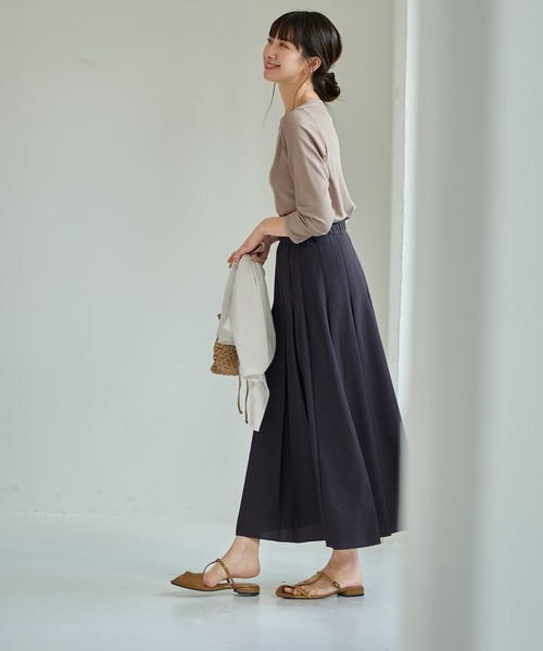 STYLE DELI(スタイルデリ)の「【LUXE】段差デザインプリーツスカート(スカート・レディース・ネイビー/パープル系その他・SMALL/MEDIUM)」の4枚目の写真