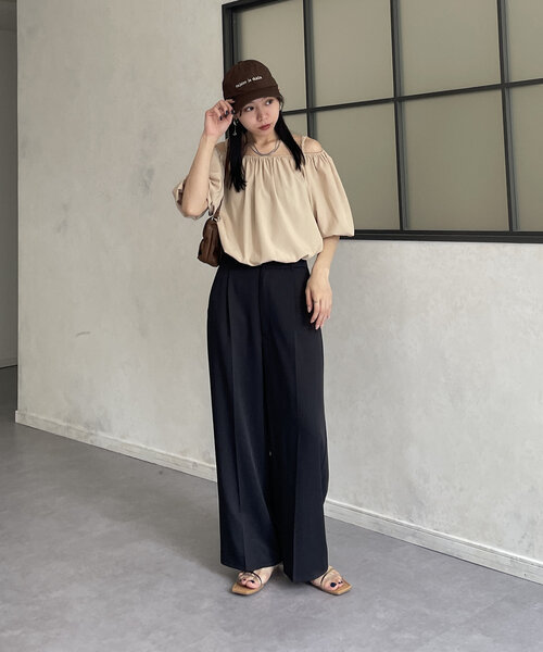 Thevon（ゼボン）の「細ロゴ刺繍キャップ（キャップ・レディース・ブラウン/ブラック/ライトベージュ・FREE）」の14枚目の写真