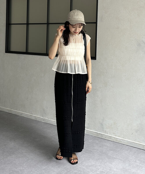 Thevon（ゼボン）の「細ロゴ刺繍キャップ（キャップ・レディース・ブラウン/ブラック/ライトベージュ・FREE）」の20枚目の写真