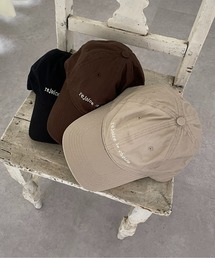 細ロゴ刺繍キャップ