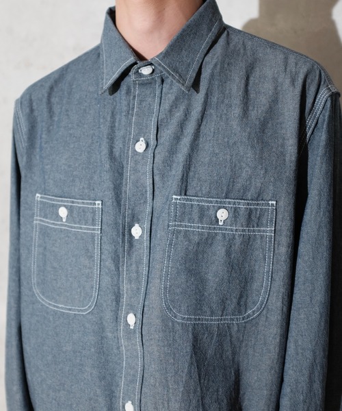 PENNEYS(ぺニーズ)の「PENNEY'S FOREMOST / ぺニーズ フォアモスト W-POCKET WORK SHIRT ダブルポケット ワークシャツ(シャツ/ブラウス・メンズ・ブルー/ホワイト・LARGE/MEDIUM)」の18枚目の写真