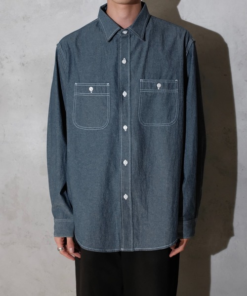 PENNEYS(ぺニーズ)の「PENNEY'S FOREMOST / ぺニーズ フォアモスト W-POCKET WORK SHIRT ダブルポケット ワークシャツ(シャツ/ブラウス・メンズ・ブルー/ホワイト・LARGE/MEDIUM)」の21枚目の写真