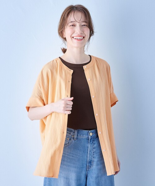 ANY（エニィ）の「フレンチリネンシャツブラウス（シャツ/ブラウス・レディース・ベージュ系/オレンジ系/ダークブラウン系/ブルー系・F）」の6枚目の写真